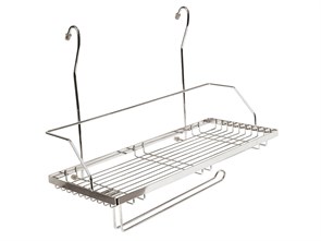 Полка одноярусная с держателем под полотенца Хром 22708