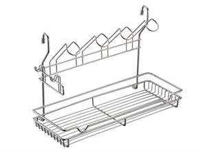 Полка одноярусная с подставкой для 4-х кружек Хром 22709
