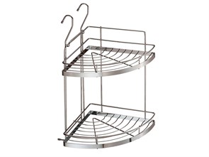 Полка угловая 2-х ярусная малая Хром 22711