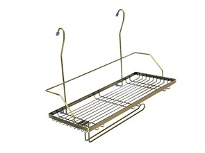 Полка одноярусная с держателем под полотенца Античная бронза 23648