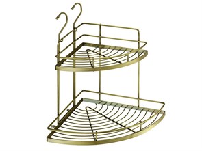 Полка угловая 2-х ярусная малая Античная бронза 23651